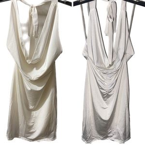 NEW Forever 21 Halter Cowl Neck Bodycon Satin mini Dress